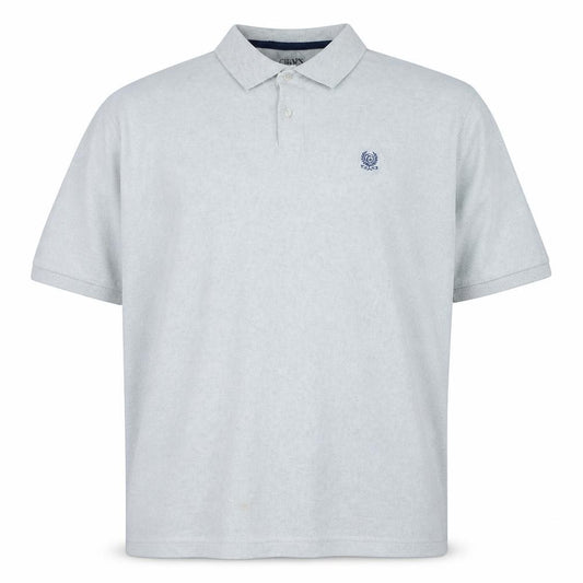 Front view of Chaps Men's Grey 2XL Cotton Blend Collared Short Sleeve Polo Shirt