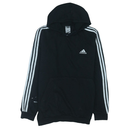 Adidas Mens Black XL Pullover Hoodie with Logo and Pockets