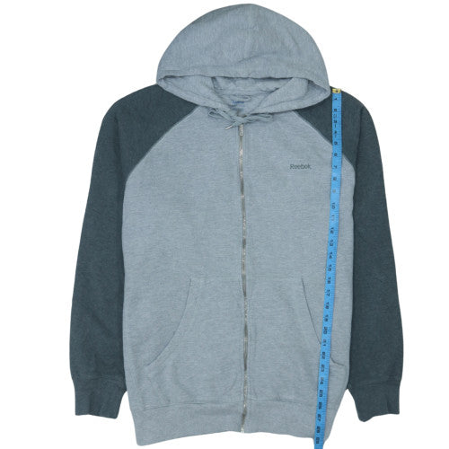 Reebok Men's Grey Full Zip Hoodie 2XL Regular Fit Sweatshirt
