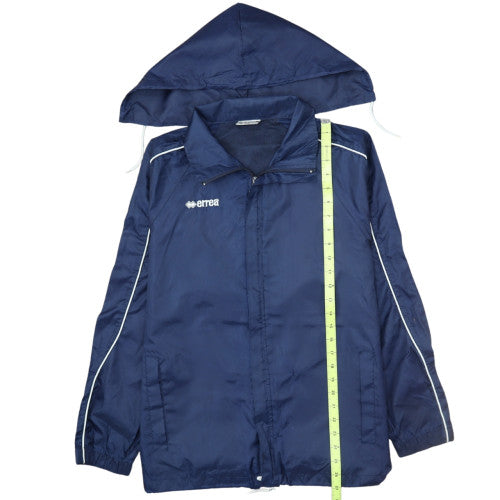 Erreà Men's Blue Hooded Windbreaker Jacket Size S Regular Fit