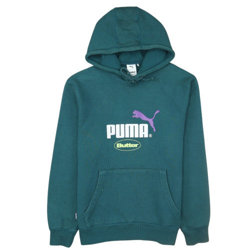 Puma Butter Men's Green Pullover Hoodie Size S Graphic Logo