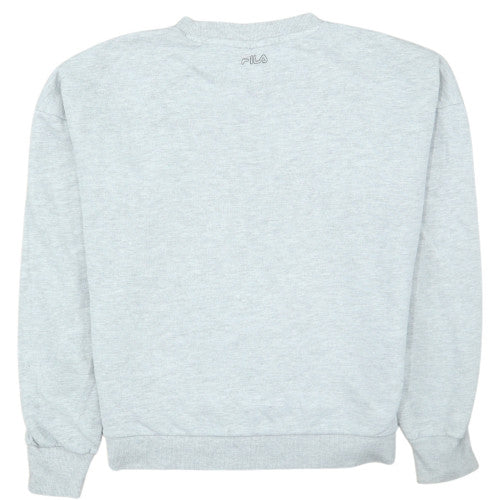 FILA Women Grey Logo Crew Neck Pullover Sweatshirt Size S