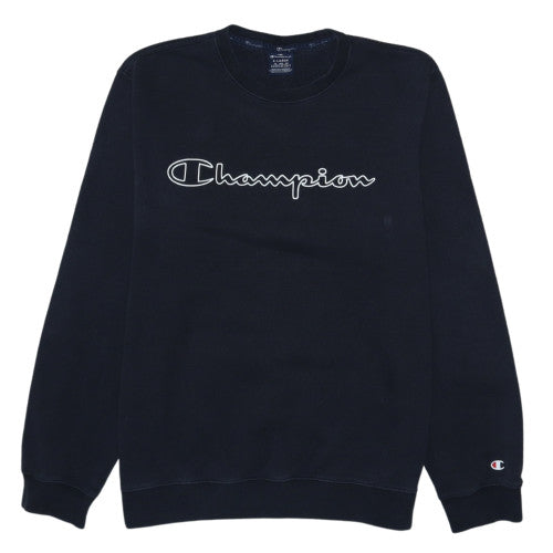 Champion Women's Black XL Pullover Sweatshirt Crew Neck Logo Front