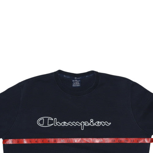 Champion Women's Black XL Pullover Sweatshirt Crew Neck Logo Front