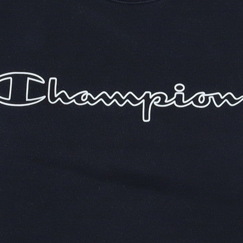 Champion Women's Black XL Pullover Sweatshirt Crew Neck Logo Front