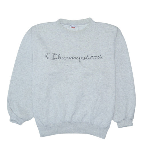 Champion Men's Grey Large Pullover Sweatshirt Logo Crew Neck