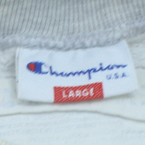 Champion Men's Grey Large Pullover Sweatshirt Logo Crew Neck