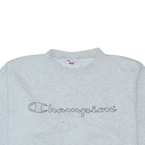Champion Men's Grey Large Pullover Sweatshirt Logo Crew Neck