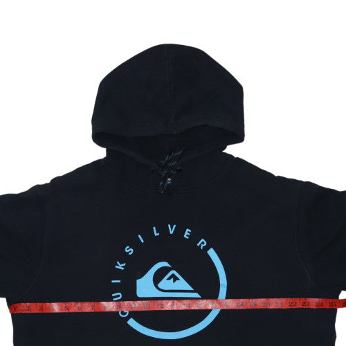 Quiksilver Men’s Black 2XL Pullover Hoodie with Blue Logo
