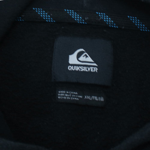 Quiksilver Men’s Black 2XL Pullover Hoodie with Blue Logo