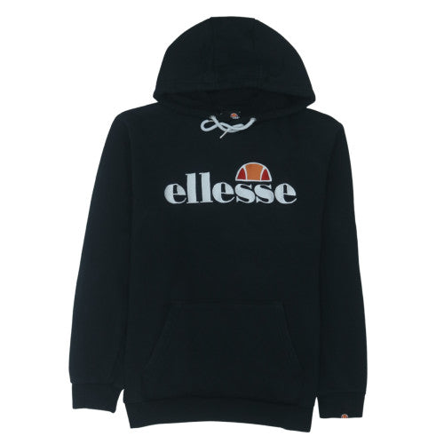 Ellesse Mens Black Pullover Hoodie L Logo Fleece Sweatshirt