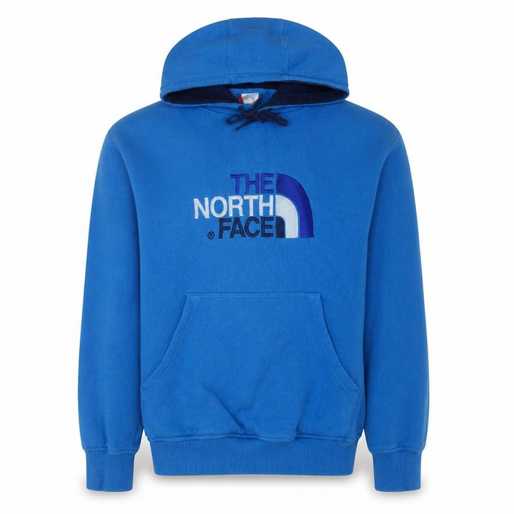 The North Face Men's Blue Pullover Hoodie S Cotton Fleece Logo Outdoor