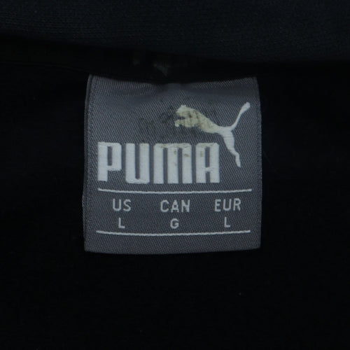 Puma Men's Black Pullover Hoodie L Sportswear Fleece Sweatshirt