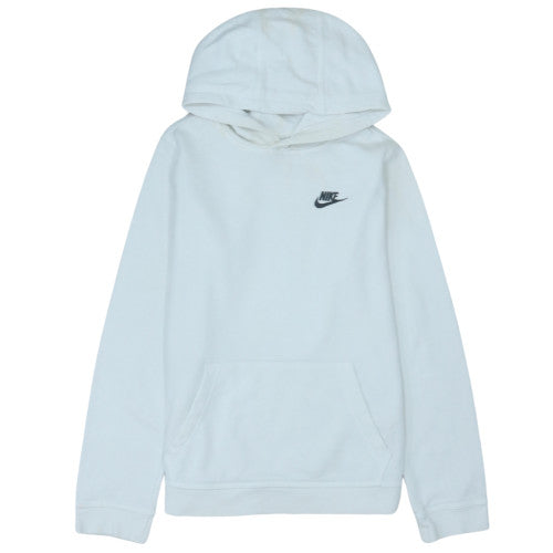 Nike Boys White XL Pullover Hoodie with Logo, Cotton Blend, Casual