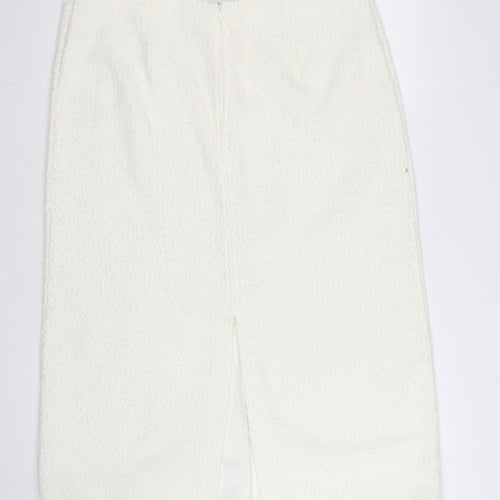 Marks and Spencer Women Ivory Tweed Pencil Skirt Size 14