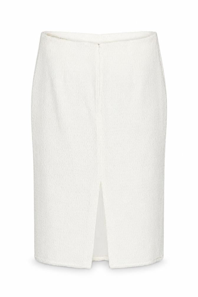 Marks and Spencer Women Ivory Tweed Pencil Skirt Size 14