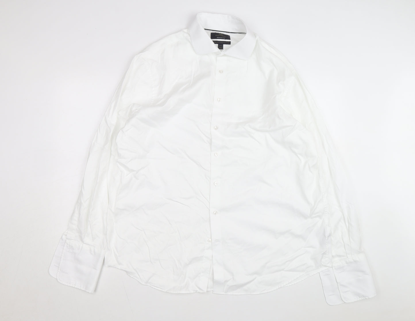 Marks and Spencer Mens White Regular Fit Dress Shirt 17.5in