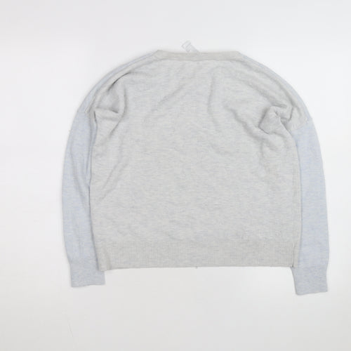 White Label Women’s Grey Crew Neck Wool Blend Jumper Size 8