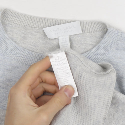 White Label Women’s Grey Crew Neck Wool Blend Jumper Size 8