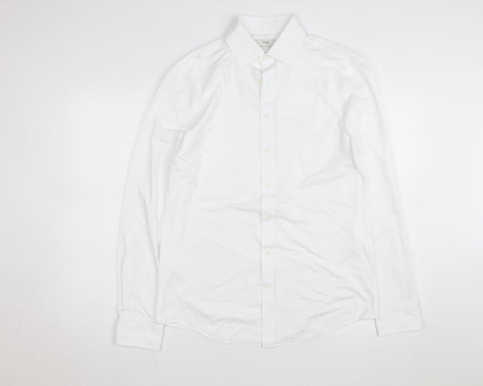 Marks and Spencer Men's White Regular Fit Ultimate Jersey Dress Shirt M