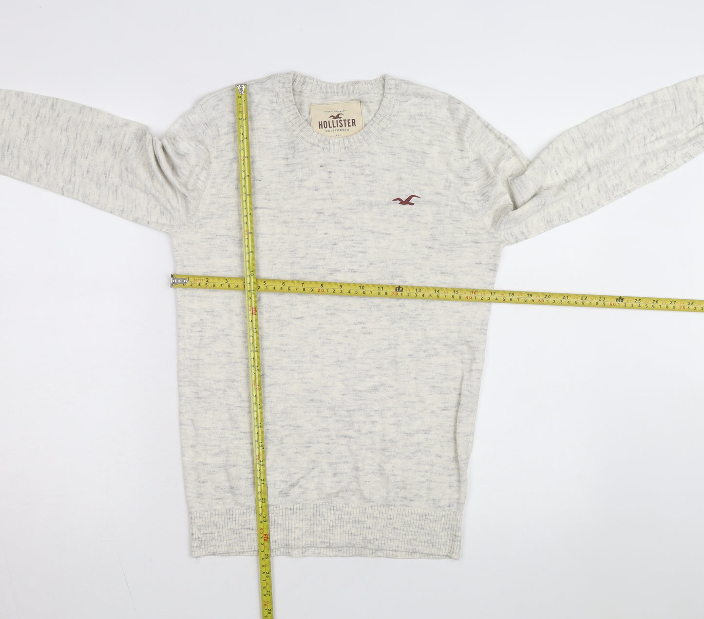 Hollister Men's Grey XS Crew Neck Knit Pullover Jumper