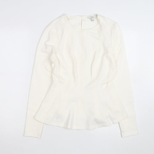 Marks and Spencer Women Ivory Long Sleeve Jersey Top Size 10