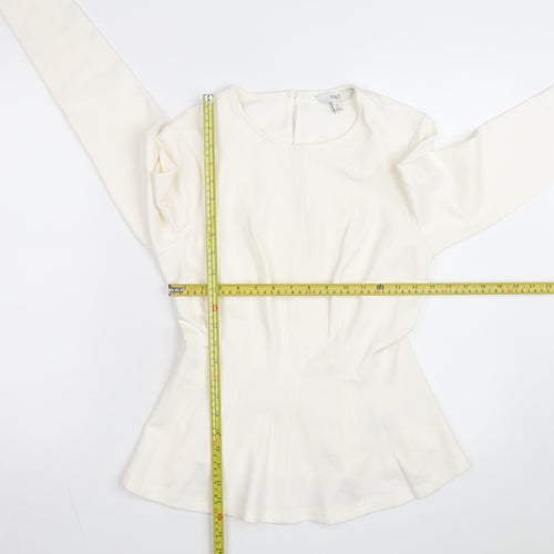 Marks and Spencer Women Ivory Long Sleeve Jersey Top Size 10