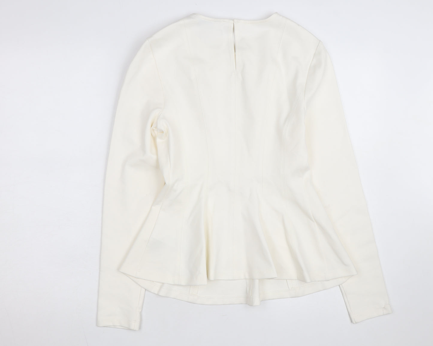 Marks and Spencer Women Ivory Long Sleeve Jersey Top Size 10