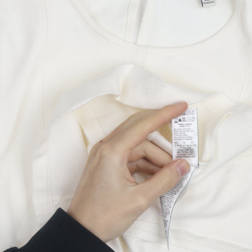 Marks and Spencer Women Ivory Long Sleeve Jersey Top Size 10