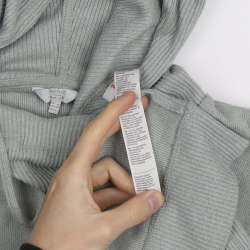 FatFace Women’s Grey Hooded Pullover Hoodie Size 10 Cotton Blend