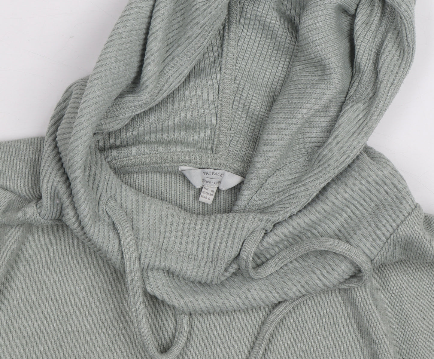 FatFace Women’s Grey Hooded Pullover Hoodie Size 10 Cotton Blend