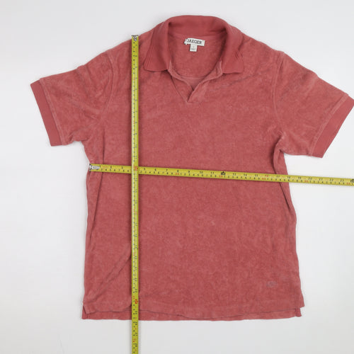 Jaeger Men's Red Cotton Terry Polo Shirt Size S