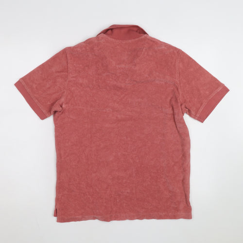 Jaeger Men's Red Cotton Terry Polo Shirt Size S