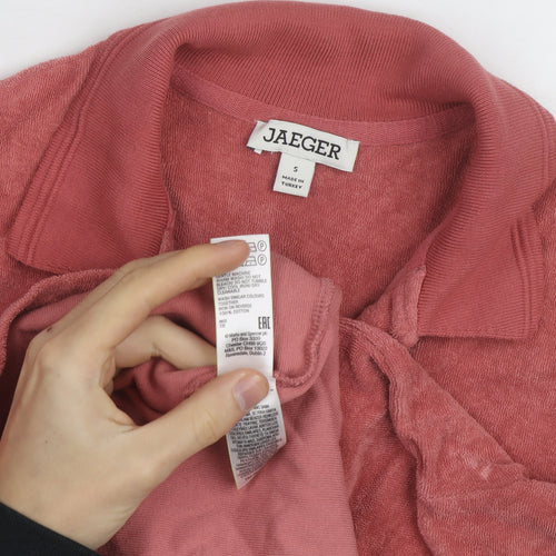 Jaeger Men's Red Cotton Terry Polo Shirt Size S