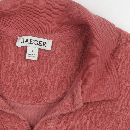 Jaeger Men's Red Cotton Terry Polo Shirt Size S