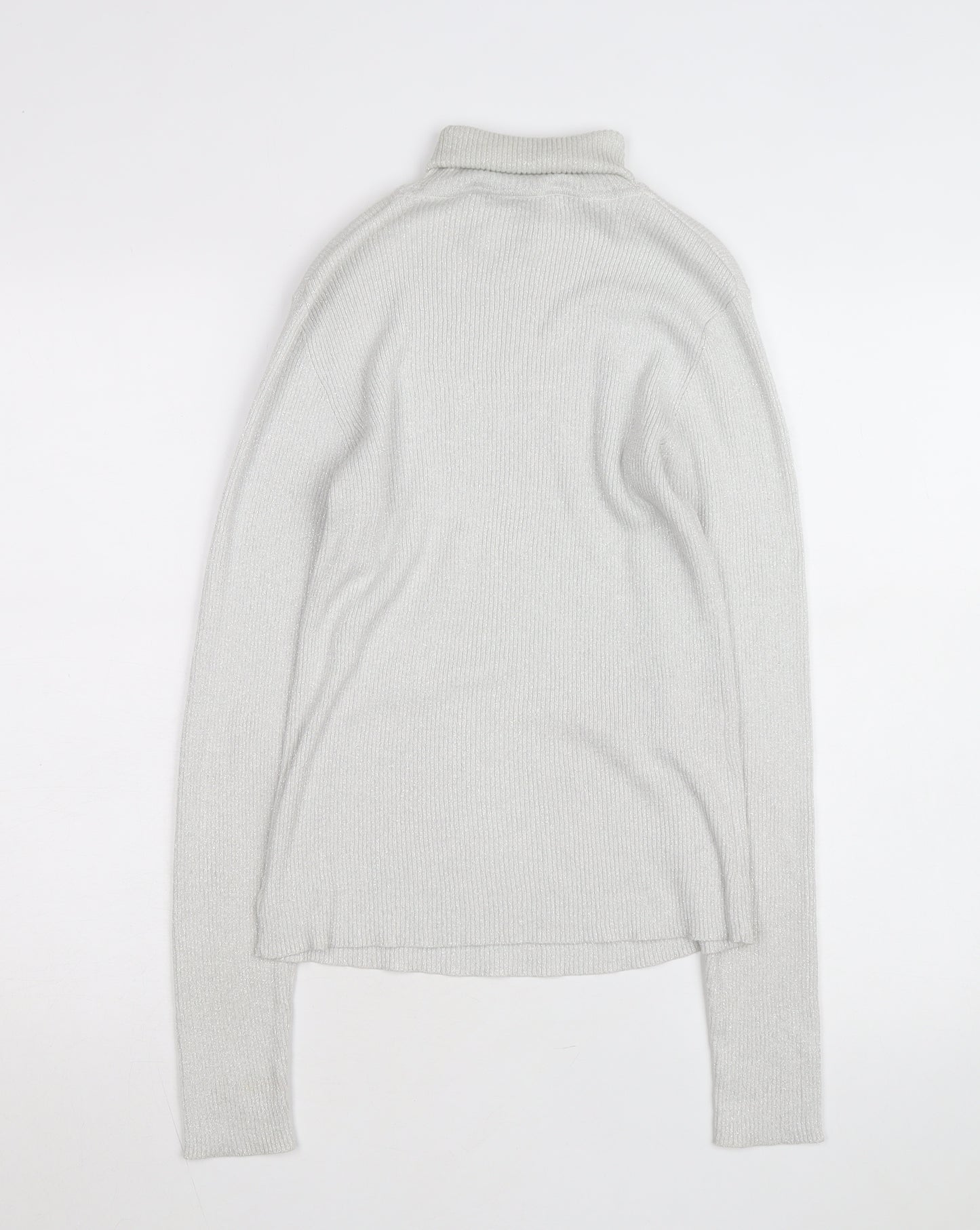 Denver Hayes Womens Silver Roll Neck Knit Jumper M