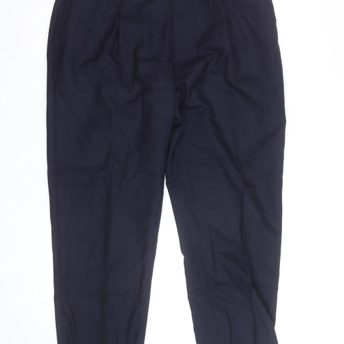 Autograph Women's Blue Wool Blend Tailored Tapered Trousers Size 12