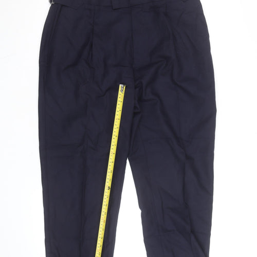 Autograph Women's Blue Wool Blend Tailored Tapered Trousers Size 12
