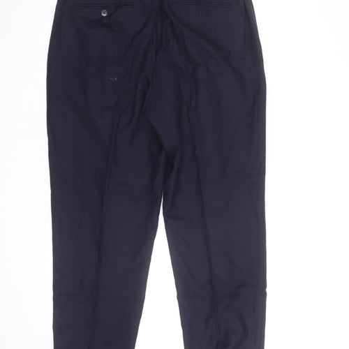 Autograph Women's Blue Wool Blend Tailored Tapered Trousers Size 12