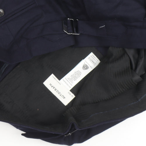 Autograph Women's Blue Wool Blend Tailored Tapered Trousers Size 12