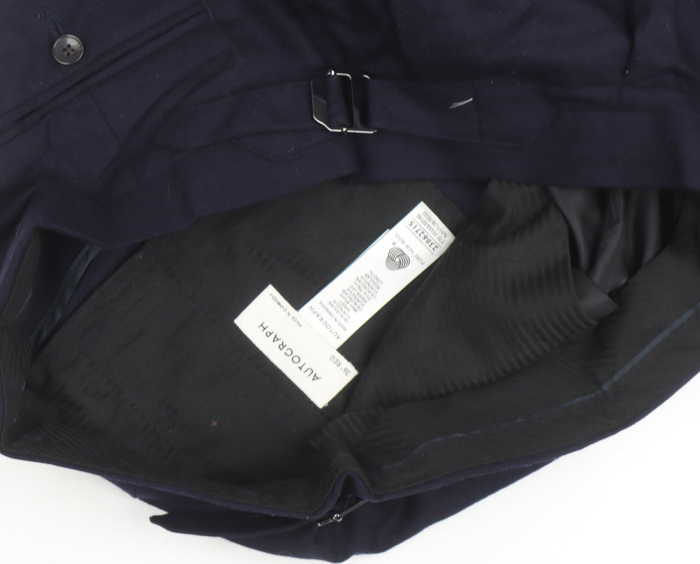 Autograph Women's Blue Wool Blend Tailored Tapered Trousers Size 12
