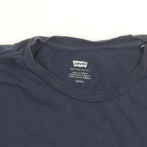 Levi's Men's Blue Graphic Logo Crew Neck Cotton T-Shirt Size S