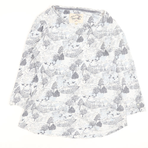 FatFace Women’s Blue Nature Print Long Sleeve Cotton T-Shirt Size 14