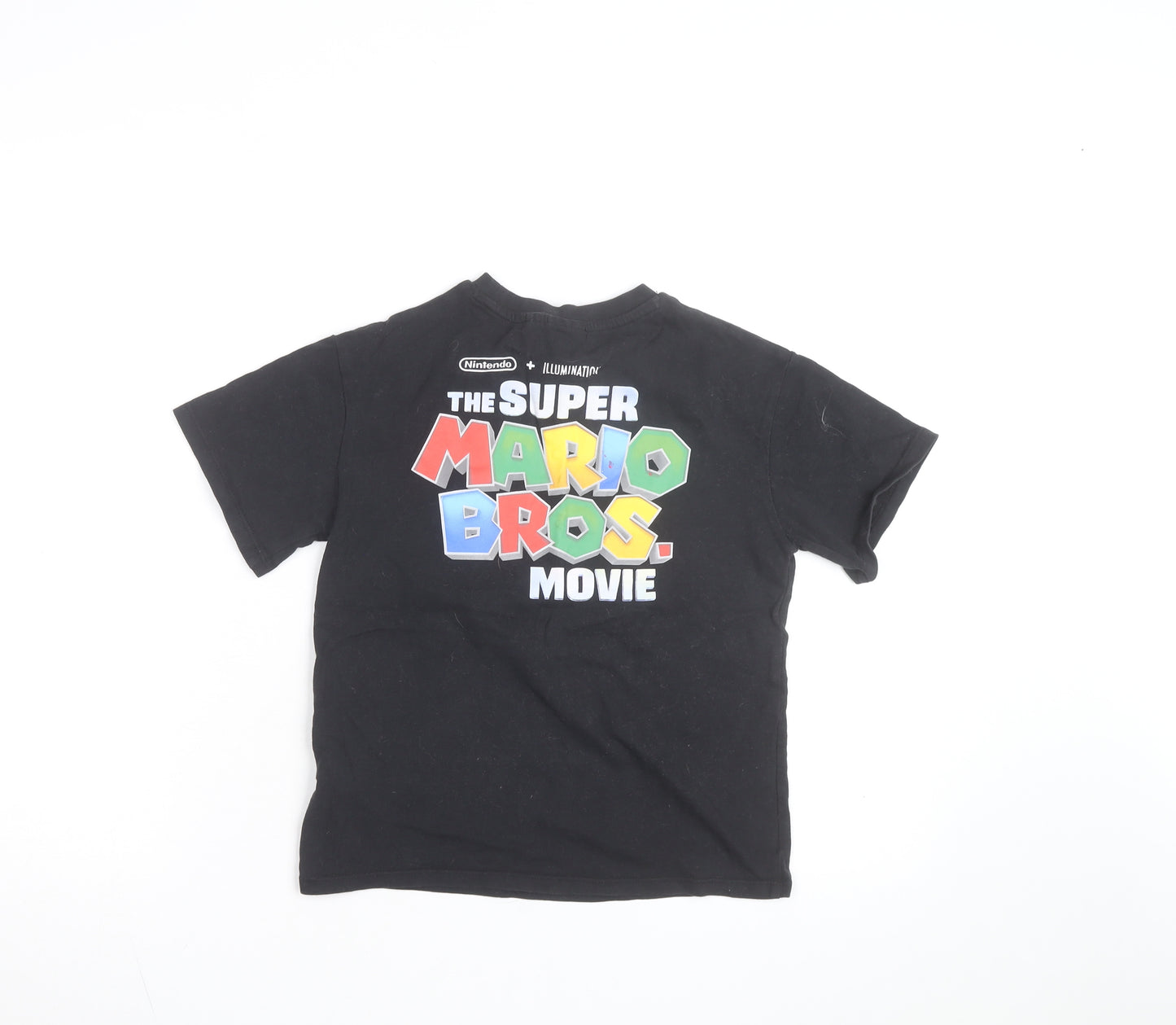 Next Girls Black Super Mario Princess Peach Graphic Cotton T-Shirt 6 Years