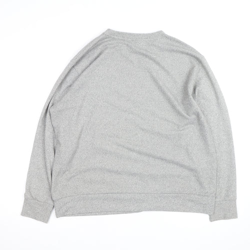 Uniqlo Men Grey L Long Sleeve Crew Neck Casual Top