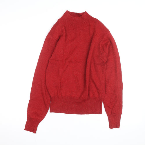 Dressbarn Women's Red Mock Neck Pullover Jumper Size S