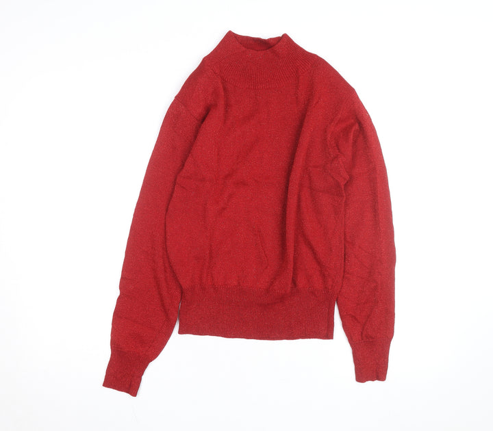 Dressbarn Women's Red Mock Neck Pullover Jumper Size S