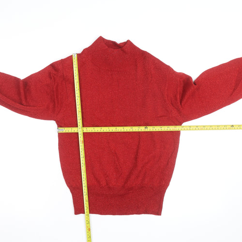 Dressbarn Women's Red Mock Neck Pullover Jumper Size S