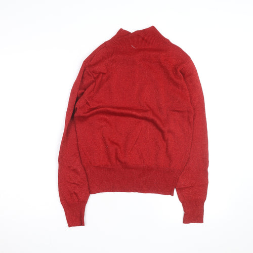 Dressbarn Women's Red Mock Neck Pullover Jumper Size S
