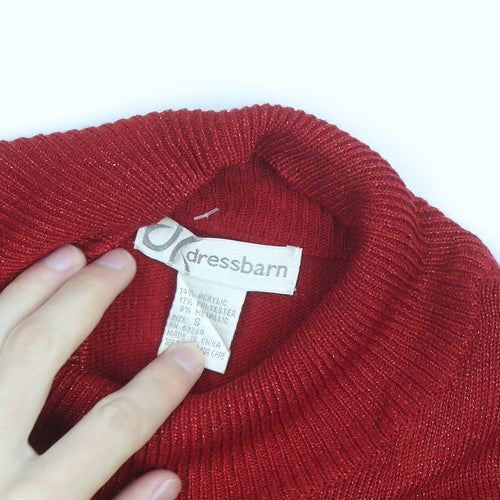 Dressbarn Women's Red Mock Neck Pullover Jumper Size S